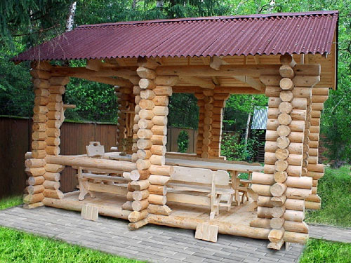 беседка с кровлей из ондулина